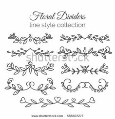 floral dividers line style collection