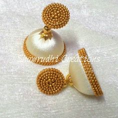 Pearl jumka Thread Earing Design, Silk Thread Earrings Jhumkas, Silk Thread Jewelry Earrings, Thread Earrings Silk, Jhumka Bangles, Silk Thread Jhumkas, Silk Thread Earrings Designs, Silk Earrings, Silk Thread Necklace