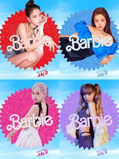 the barbie dolls are all different colors and sizes