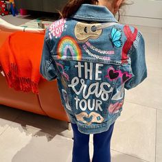 Custom Eras Tour/ts Hand-painted Denim Jacket - Etsy Apple Watch Bands Fashion, Hand Painted Denim Jacket, Painted Denim Jacket, Painted Jacket, Diy Jacket, Custom Denim