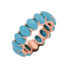 Turquoise is essential in all jewelry collections, especially for our Baby Gold Fam! We have launched a true essential! Our Turquoise Oval Eternity ring features all natural turquoise oval stones hand set by our master setters. Not only is this a showstopper for the bold look it will create but it is critical in its natural powers for warding off negative vibes and bad energy. your new favorite ring will soon be a coveted heirloom. 

Size: 6mm Wide 
Genuine Turquoise 6mm x 4mm Oval Cabochons
Due Adjustable Oval Turquoise Ring, Oval Eternity Band, Negative Vibes, Bold Statement Jewelry, Bad Energy, Sleeping Beauty Turquoise, Genuine Turquoise, Oval Stone, Favorite Rings