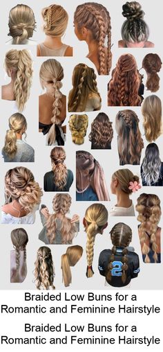 Braided Low Buns for a Romantic and Feminine Hairstyle #braid #hairstyles Braided Low Bun Hairstyles Tutorial, Braid Into Low Bun Tutorial, Low Messy Bun With Braid Tutorials, Low Bun With Braid Wedding Hair Tutorial, Braid Low Bun, Low Braid, Feminine Hairstyle, Autumn Hairstyles, Cute Sporty Hairstyles