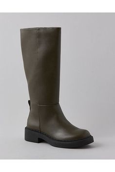 Synthetic upper Leather Riding Boots With Almond Toe, Wide Calf Faux Leather Knee-high Boots With Almond Toe, Classic Leather Ankle-high Moto Boots, Brown Ankle-high Moto Boots With Leather Sole, Classic Brown Ankle-high Moto Boots, Aerie Bras, White Jeans Men, Athletic Fit Jeans, Riding Boot