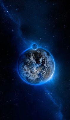 an image of the earth as seen from space in this artist's rendering, it appears to be blue