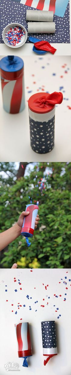 the american flag is being made out of red, white and blue paper