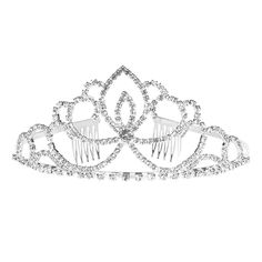 BRIDAL TIARA: Entertain the bride-to-be on her wedding day, birthday or party event with this bright, shining bridal tiara with added hair clips for stability. Designed using decorative rhinestones to complete the classic princess look! RHINESTONE SHINE: Rhinestone material for the decorative details, combined with the use of sturdy zinc alloy for the main the band itself, ensures this tiara will last beyond your big day. MAKE THE BIG DAY SPECIAL: With their rhinestone accents, and beautiful cen Tiara For Wedding, Crown Silver, Silk Rose Petals, Prom Birthday, Crystal Tiara, Rhinestone Material, Valentine Anniversary, Headband Tiara, Crystal Tiaras