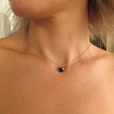 Minimalist Onyx dainty necklace for her. Beautiful solitaire necklace, gorgeous black diamond crystal jewelry. Gift necklace for her birthday. This amazing minimalist style necklace is handcrafted of high quality Sterling silver and a cubic zirconia, black or clear.  The dainty necklace is perfect to any style!  A beautiful gift idea for her to any occasion! Features: - High quality guaranteed - Bird necklace - Chain necklace - Gift for her - Gift wrapping Details: Sterling Silver Size - 14 inch Sterling Silver Necklace Dainty, Diamond Circle Necklace, Black Pendant Necklace, Dainty Pendant Necklace, Black Diamond Solitaire, Black Diamond Necklace, Black Diamond Studs, Solitaire Necklace, Solitaire Pendant Necklace