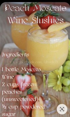 peach moscato wine slushies with ingredients