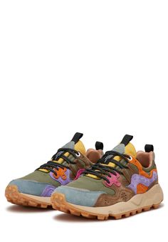 Multicolor suede and nylon Yamano 3 sneakers from Flower Mountain,, non-slip rubber sole, internal cork insole. Regular fit Composition: 80%Leather , 20% nylon Made in China Flower Mountain, Colorful Sneakers, Hogan Sneakers, Sneaker Wedge, Mode Inspiration, New Wardrobe, Shoe Game, Manolo Blahnik, Giuseppe Zanotti