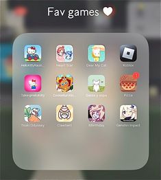 an iphone screen with many different app icons on the front, including games and text