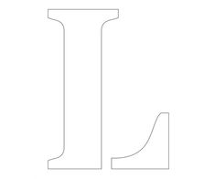 the letter l is made up of two lines and has been cut out into three different shapes