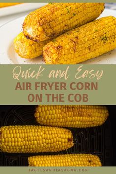 You won't believe how easy this air fryer method is to cook corn on the cob. I used seasoned fresh corn with butter without the husk wrapped in foil but you can try it with frozen, too. Once done, you can use the kernels in Mexican street corn or another recipe or eat them whole as a side. Airfryer Corn On The Cob, Air Fryer Corn, Corn On The Cob Recipe, Cook Corn, Bbq Side Dishes, Air Fryer Recipe, Air Fryer Oven Recipes, Air Fry Recipes