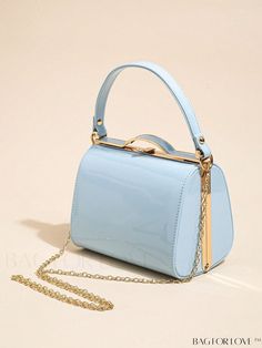 BagForLove - Chic Blue Mini Metal Chain Box Bag for Daily Fashion Enhancement Product Description Color Blue Type Square Bag Bag Size Mini Strap Type Top Handle Pattern Type Plain Closure Type Kiss Lock Material PU Leather Size Chart INCH CM Strap Length Bag Length Bag Width Bag Height Handle Height 47.2 inch 7.1 inch 4.9 inch 5.5 inch 4.5 inch Strap Length Bag Length Bag Width Bag Height Handle Height 120 cm 18 cm 12.5 cm 14 cm 11.5 cm Details Pictures Similar Products h2 { text-align: center; } /* æ¢è¡ */ li{ white-space: normal; word-break: break-all; word-wrap: break-word; } .red-box { width: 100%; display: flex; flex-direction: row; flex-wrap: wrap; justify-content: center; } .red-box > div { width: 190px; height: 250px; margin: 10px; } .red-box > div > a > img { width: 190px; heigh Light Blue Rectangular Shoulder Bag For Formal Occasions, Chic Light Blue Formal Bag, Blue Top Handle Box Bag For Gift, Blue Top Handle Box Bag As Gift, Blue Crossbody Box Bag For Formal Occasions, Formal Blue Crossbody Box Bag, Formal Blue Bag With Chain Strap, Formal Blue Shoulder Bag With Chain Strap, Blue Satchel Box Bag For Formal Occasions