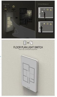 the light switch is shown in three different positions