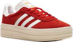 Adidas Platform Sneakers, Red Cardinal, Red Adidas, Platform Sneaker, Sneakers Grey, Red Suede, Adidas Gazelle, Suede Sneakers, Platform Sneakers