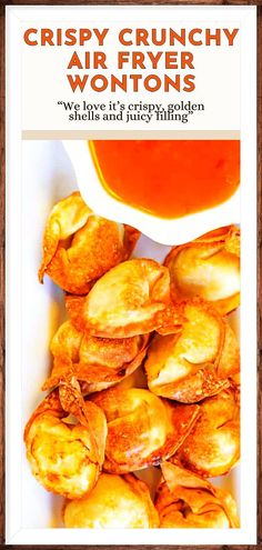 crispy crunchy air fryer wontons with ketchup