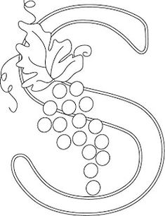 the letter s is for grapes coloring page