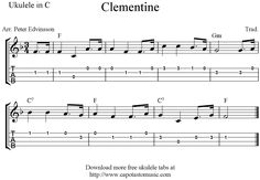 the music sheet for clementine