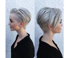 Image result for short silver hair Trendy We Fryzurach, Chic Short Haircuts, Popular Short Hairstyles, Long Pixie, Undercut Pixie, Undercut Hairstyles