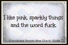 i like pink sparky things and the word flickk cookies from the dark side