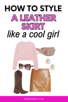 Looking to elevate your wardrobe? Discover how to style a Leather Skirt outfit and look stylish every time! This guide offers tips on pairing your Leather Skirt with various tops and accessories for a chic style that works for any occasion. From casual outings to nights out, learn how to make this versatile piece a staple in your Women's Bottoms collection. How To Style Leather Skirt, Red Leather Skirt Outfit, Style A Leather Skirt, Skirts For Fall, Skirt For Fall, Leather Skirt Outfit, Leather Skirts, Chic Fall Outfits, Stylish Women Fashion