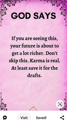 a pink sign that says god says if you are seeing this, your future is about to get a lot higher