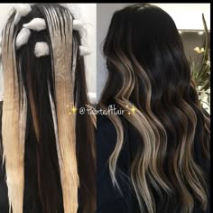 Dark Hair With Blonde Peekaboo, Dark Hair Transformation, Baylage Hair, Painted Highlights, Peekaboo Hair, Brown Hair Inspo, Hair Color Caramel, Dark Hair With Highlights, Hairstyles For Layered Hair