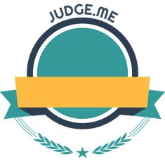 the judge me logo with a ribbon around it