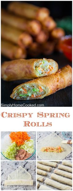 crispy spring rolls with carrots, celery and mayonnaise