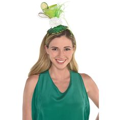 Margarita Deluxe Headband 1ct - Litin's Party Value Summer Party Novelty Costume Hats, Novelty Summer Party Costume Hats And Headpieces, Novelty Costume Hats And Headpieces For Summer Party, Summer Carnival Headband Headpieces, Carnival Summer Headband Costume Hat, Summer Carnival Costume Headband, Novelty Adjustable Headband For Carnival, Adjustable Headpieces For Summer Carnival, Fun Summer Party Headpiece