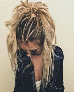 French Braid Ponytail, Braided Hairdo, Penteado Cabelo Curto, Festival Hair, Long Blonde, High Ponytails, Braids For Long Hair, Box Braids Hairstyles, Burning Man