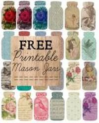 a wooden sign that says free printable mason jars with images of women and flowers