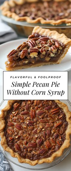 Image for Simple Pecan Pie Without Corn Syrup Pecan Pie No Corn Syrup Recipe, Pecan Pie Filling Without Corn Syrup, Easy Pecan Pie Without Corn Syrup, Less Sugar Pecan Pie Recipe, 1914 Pecan Pie Without Corn Syrup, No Pecan Pecan Pie, Old Fashioned Pecan Pie Recipe No Corn Syrup, Pioneer Pecan Pie Recipe, Kari Syrup Pecan Pie