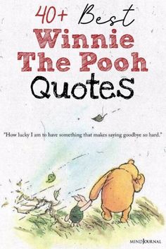 winnie the pooh quote on top of a book cover