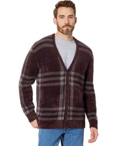 Men's Levi's® Premium Fluffy Sweater Cardigan | Zappos.com Casual Plaid Sweater For Layering, Classic Plaid Sweater For Fall, Plaid Cardigan With Button Closure For Fall, Classic Plaid Long Sleeve Cardigan, Winter Plaid V-neck Cardigan, Plaid Long Sleeve Cardigan With Button Closure, Plaid Sweater For Fall, Plaid V-neck Cardigan For Fall, Plaid V-neck Outerwear For Fall