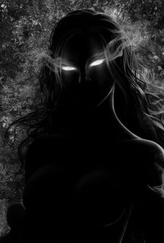 Black And White Eyes Aesthetic, Shadow Powers Art, Shadow Woman Art, Shadow Magic Art, Dark Woman Art, Angry Goddess, Banshee Aesthetic, Intelligence Aesthetic, Female Shadow