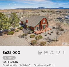 an aerial view of a home for sale in the middle of nowhere, nv