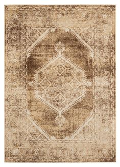 an area rug with brown and beige colors