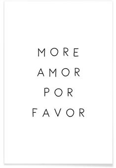 a black and white poster with the words more amor por flavor on it's side