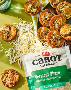 an assortment of veggie and cheese snacks on a table