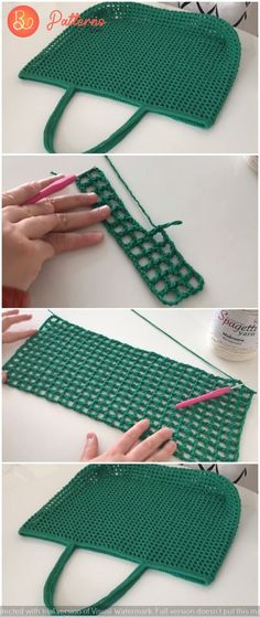 the instructions to make a crochet purse