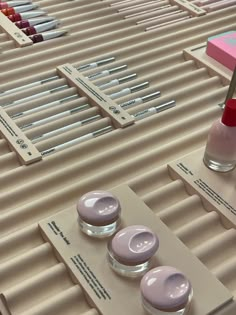 several different types of nail polish on display