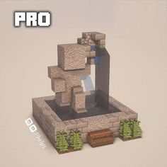 an animated image of a man made out of blocks and bricks with the words pro above it