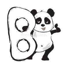 a panda bear holding the number nine