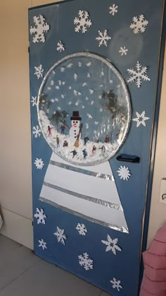 Snowball Door For School Owl Be Home For Christmas Classroom Door, Snow Globe Door Decorations For School, Elaborate Christmas Door Decorations, Winter Bible Class Bulletin Board, Teacher Winter Door Ideas, Decorated Classroom Doors For Christmas, Snowglobe Door Decorations For School, Winter Classroom Door Ideas Unique, Work Door Christmas Decor