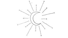 the sun and moon are shown in black and white