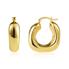 PRICES MAY VARY. Stunning Gold Earrings: 0.35"/8.8mm tube diameter, 1.1"/28mm outer diameter, 0.34oz weight. Stylish square hoop design, which is cute and attractive. Polished finish on these earrings creates a mirror-like surface. Twinkling in light and gleaming. Crafted to be lightweight, safe and comfortable for easy all-day wear. Quality Material: Minimalist chunky hoop earrings are made of 14k gold plated metal, long-lasting color rention, and not easy to tarnish, rust, or fade, won't turn Chunky Hoops Earrings, Chunky Gold Hoop Earrings, Light Weight Jewelry, Chunky Hoop Earrings, Chunky Earrings, Hoop Design, Hoops Earrings, Huggie Hoop Earrings, Trendy Jewelry