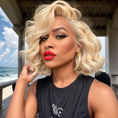 Bob Wavy, Lace Front Bob, Corte Bob, Short Sassy Hair, 613 Blonde, Front Lace Wigs, Human Wigs, Sassy Hair, Hair Affair