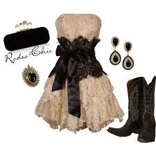 Country Girl Outfits, Vestidos Country, Vestido Charro, Rodeo Chic, Cowboy Boot Outfits, Lace Dress Outfit, Cowboys And Angels, Dresses With Cowboy Boots, Outfit Polyvore