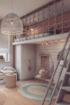 You Completely Need These Hanging Chairs And Swinging Beds In Your Life Cool Room Designs, Closet Bed, Closet Aesthetic, Aesthetic Tiktok